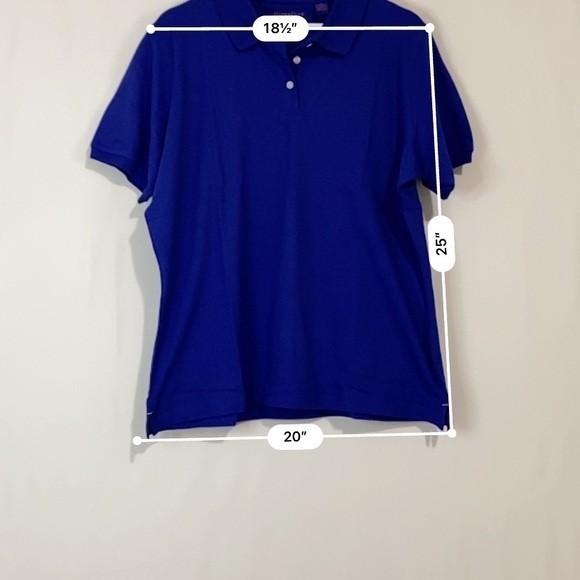 Ultra Club Women’s Platinum Button Short Sleeve Polo University Blue NWT - Picture 7 of 7